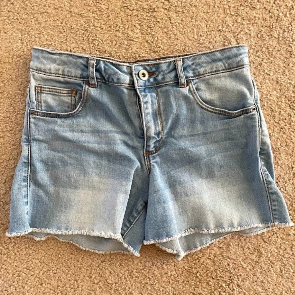 Zara Kids Girls Cut Off Denim Shorts Size 13/14 Frayed Hem